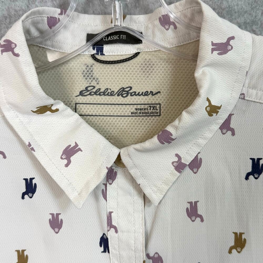 Eddie Bauer Yeti Performance Shirt Size XLT Fishing Hike Garden Vented Roll Tab